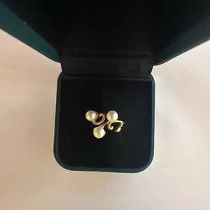 Fresh water peals ring, 925 silver coated gold